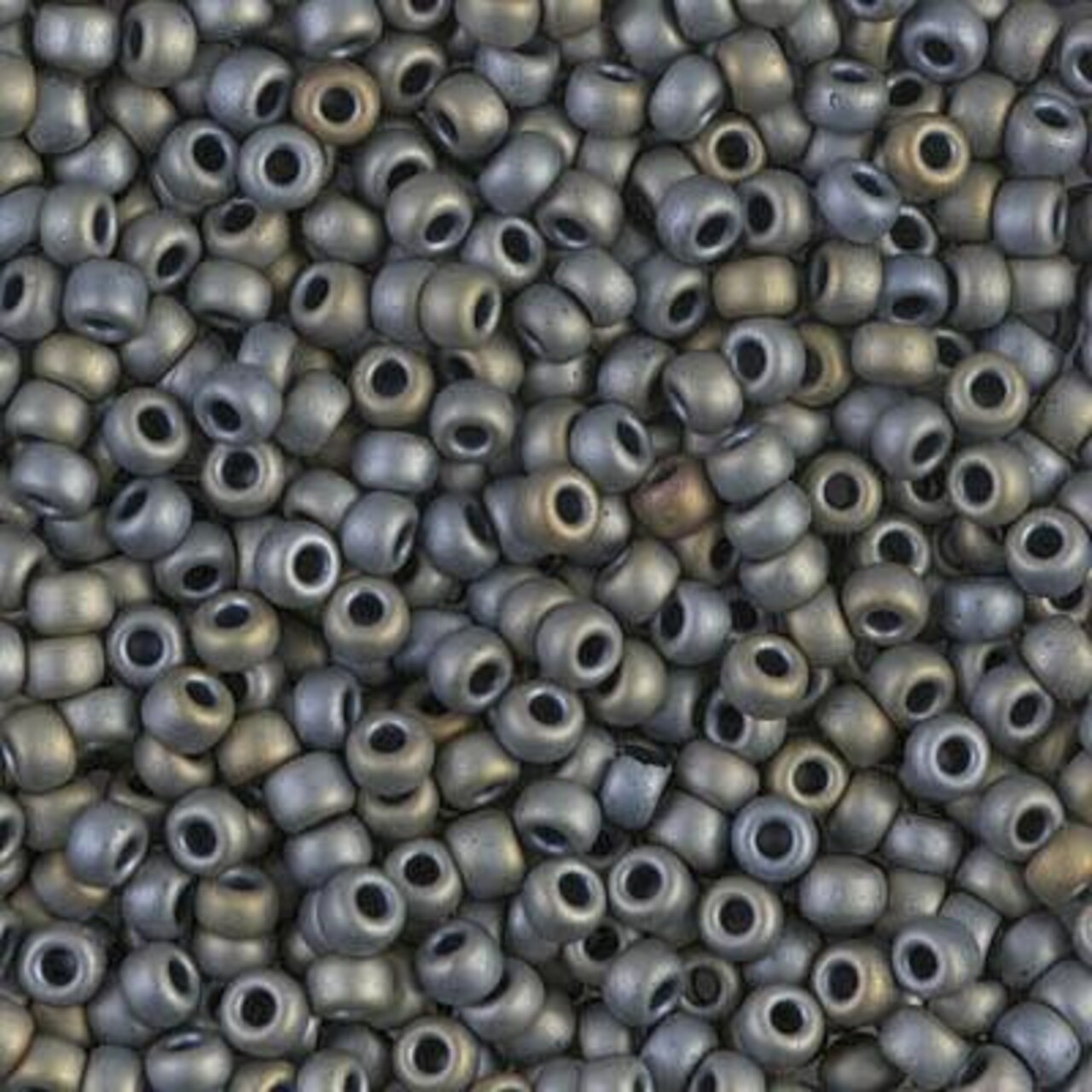 Miyuki 8 Round Seed Bead, 8-2002, Matte Metallic Silver Gray (Like DB 307), 10 grams
